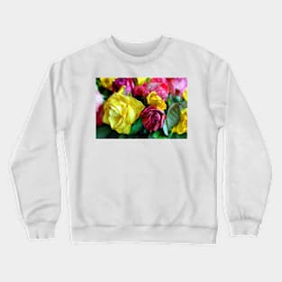 Yellow Pink Red Rose's Summer Flowers Crewneck Sweatshirt